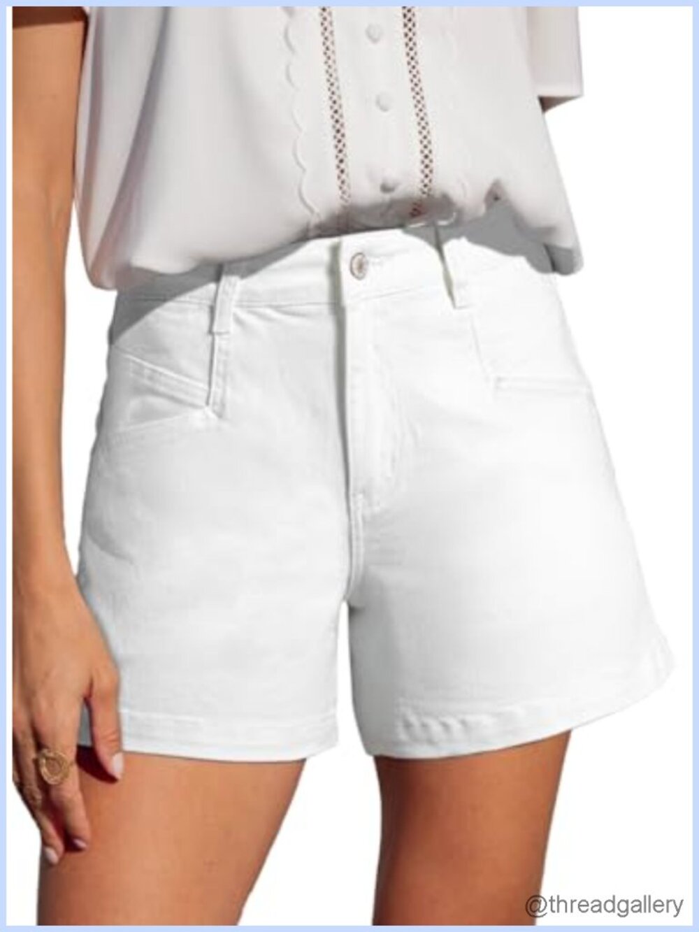 High Waisted Stretchy Denim Jean Shorts with Pockets Summer Casual